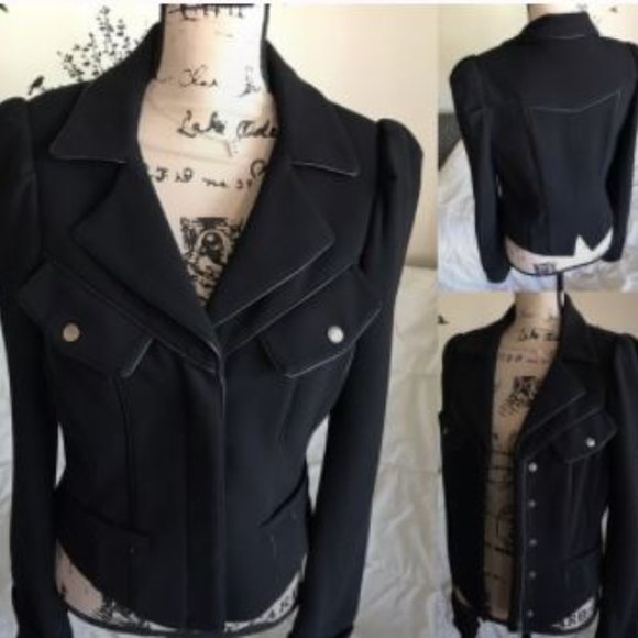 Seventy Two Changes Black Moto Zip Jacket Coat - Picture 2 of 8